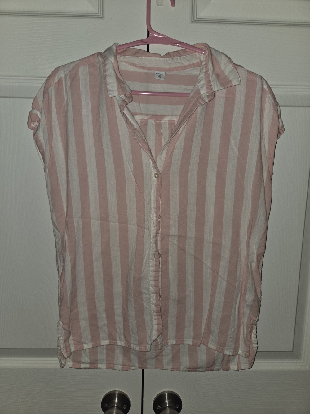 Old Navy Pink and White Striped Shirt